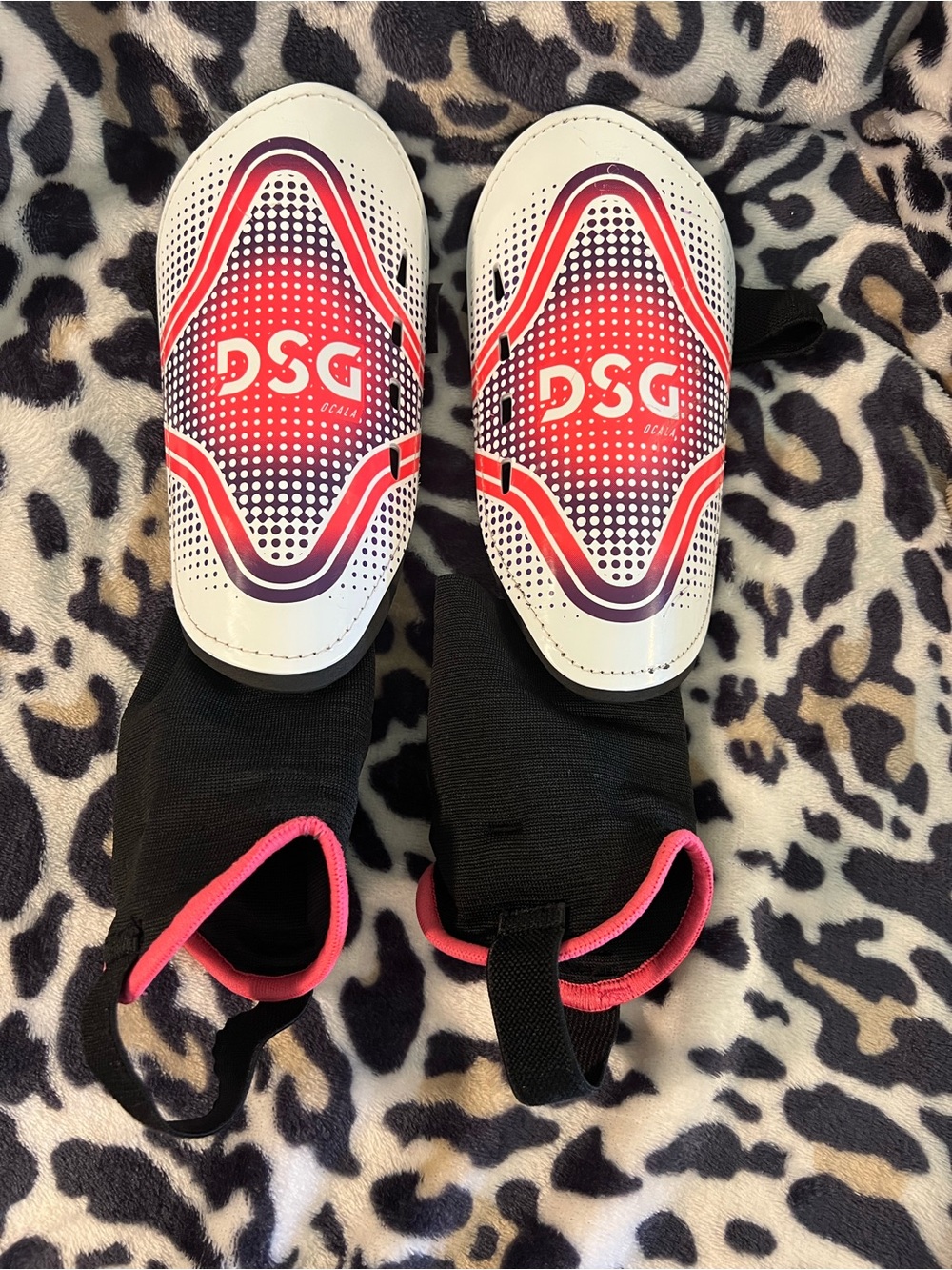DSG Black Youth Soccer Shin Guard with Pink